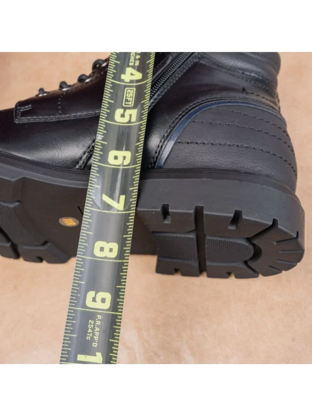 Tommy Hilfiger Men Oregon Black Faux Leather Combat Ankle Boots size 8